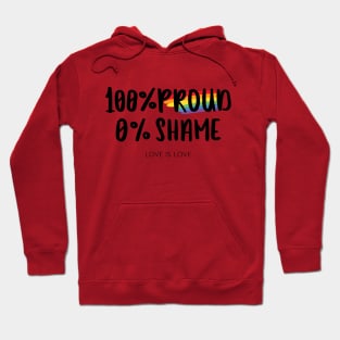100 percent proud 0 percent shame lgbtq pride month Hoodie